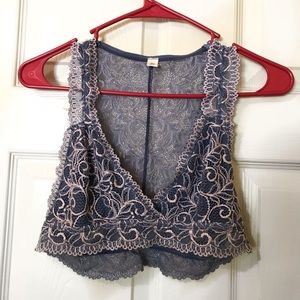 Francesca’s Lace, Light Blue/Pink,  Bralette
